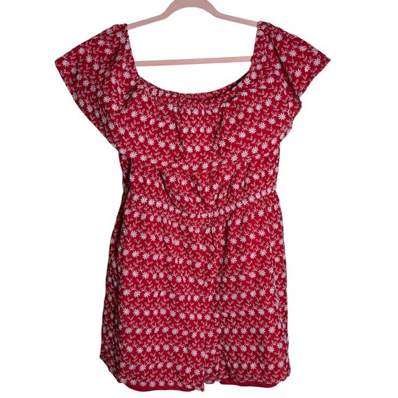 Lane Bryant Pants - Lane Bryant Red Embroidered Romper – Plus Size 18